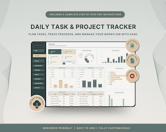 Kalkylbladsmall för uppgifter och projekt Uppgiftshantering Google Sheet Eisenhower-matris Kanban-tavla Gantt-schema Att-göra-lista Excel-spårare