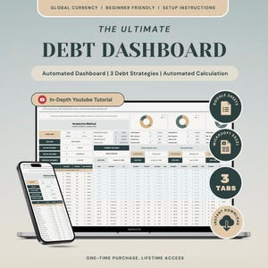 Debt Payoff Tracker Debt Snowball Excel Tracker Debt Avalanche Calculator Google Sheets Credit Card Loan Debt Excel Planner Mortgage Payment