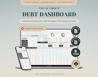 Debt Payoff Tracker Debt Snowball Excel Tracker Debt Avalanche Calculator Google Sheets Credit Card Loan Debt Excel Planner Mortgage Payment