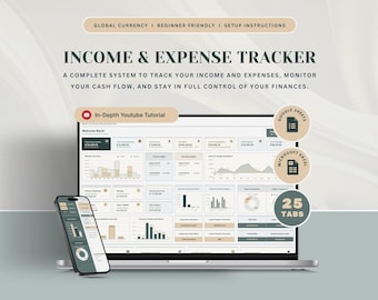 Income & Expense Tracker Spreadsheet Personal Finance Monthly Budget Excel Annual Budget Planner Debt Payoff Bill Calendar Paycheck Budget