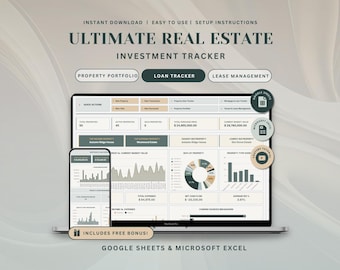 Real Estate Investment Portfolio Tracker Google Sheets Loan Spreadsheet Personal Finance Tracker Mortgage Rental Property Management Planner