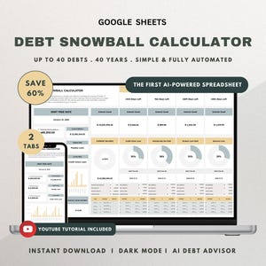 Debt Snowball Calculator Google Sheet Debt Payoff Tracker Debt Snowball Tracker Credit Card Loan Tracker Credit Card Payoff Mortgage Payment