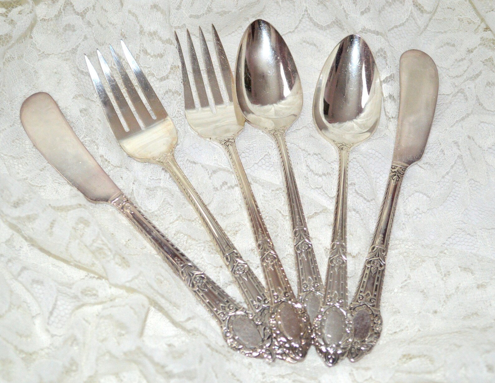 TEA PARTY SILVERWARE vintage silver plated set for two Oneida Etsy