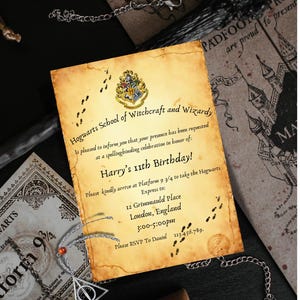 Plantilla de invitación de cumpleaños de Harry Potter
