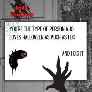 type de personne qui aime Halloween carte de vœux | drôle et sarcastique | 5 x 7 pouces | imprimable | carte téléchargeable | téléchargement numérique