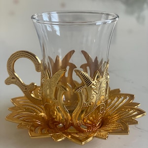 Tea Glasses Set, Turkish Tea Set, Tea Cups, Tea Glasses, Home Gifts, Wedding Gift, Christmas Gift set of 6