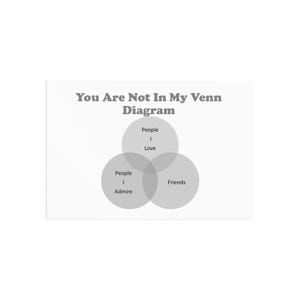 Non sei nel mio diagramma di Venn nero / grigio Cartoline artistiche