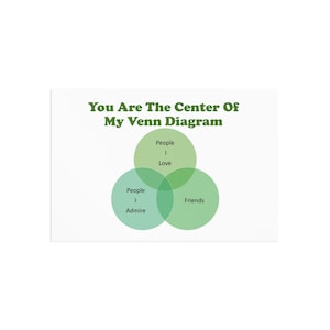 Tu sei il centro del mio diagramma di Venn Cartoline artistiche verdi