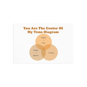 Tu sei il centro del mio diagramma di Venn Cartoline artistiche arancioni