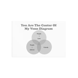 Tu sei il centro del mio diagramma di Venn nero / grigio Belle cartoline artistiche