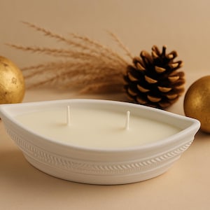Boat Shaped Candle Handmade Decorative Candle | Nautical Home Decor | Unique Candle Gift | Coastal Style Soy Wax Candle | Voyant Essentials