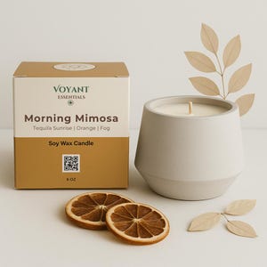 Morning Mimosa Concrete candles, Soy Wax Candles, Eco Friendly Gifts, Personalized Candles