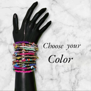 Beaded Evil Eye Bracelet for Protection - Choose your colors