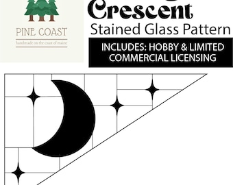 Waning Crescent Stained Glass Pattern – Digital Download