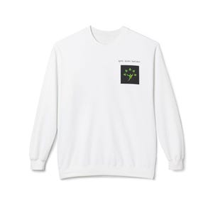 Ímã Love AURA - Moletom unissex de gola redonda em fleece macio e de peso médio - 80% algodão penteado, 20% poliéster, modelagem relaxada imagem 7