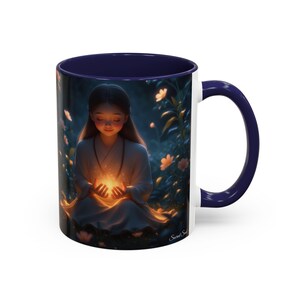 SacredSoul HealingJourney - Light Within コーヒーマグ、カラフルなマグカップ、インスピレーションを与えるドリンクウェア、ギフトに最適、夏の雰囲気