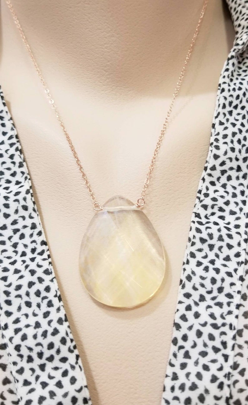 Pineapple quartz necklace Clearance