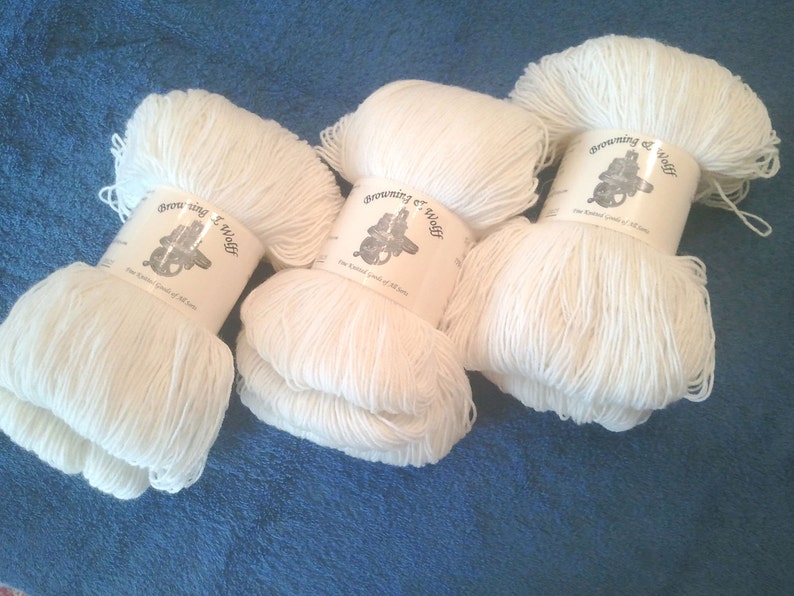 White BFL SuperwashNylon Sock Yarn 100g Skein