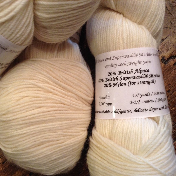 British Alpaca/Merino/Nylon SW sock weight yarn - 100 grams