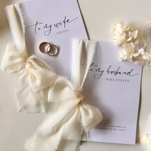 Ehegelübde, Eheversprechen Set , Trauspruch Karte, Seine Ihre Worte, Hochzeit, Standesamt, Ehegelübde, his her words, mit Chiffon Band