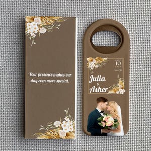 Hochzeitsfotomagnet Flaschenöffner mit Geschenkbox, Geschenk Magnete Hochzeit, Fotomagnet individuell