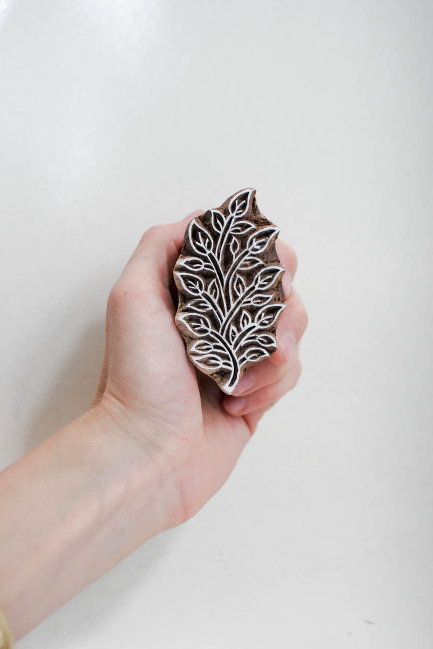 Wood Block Stamp Leaf 161 Etsy