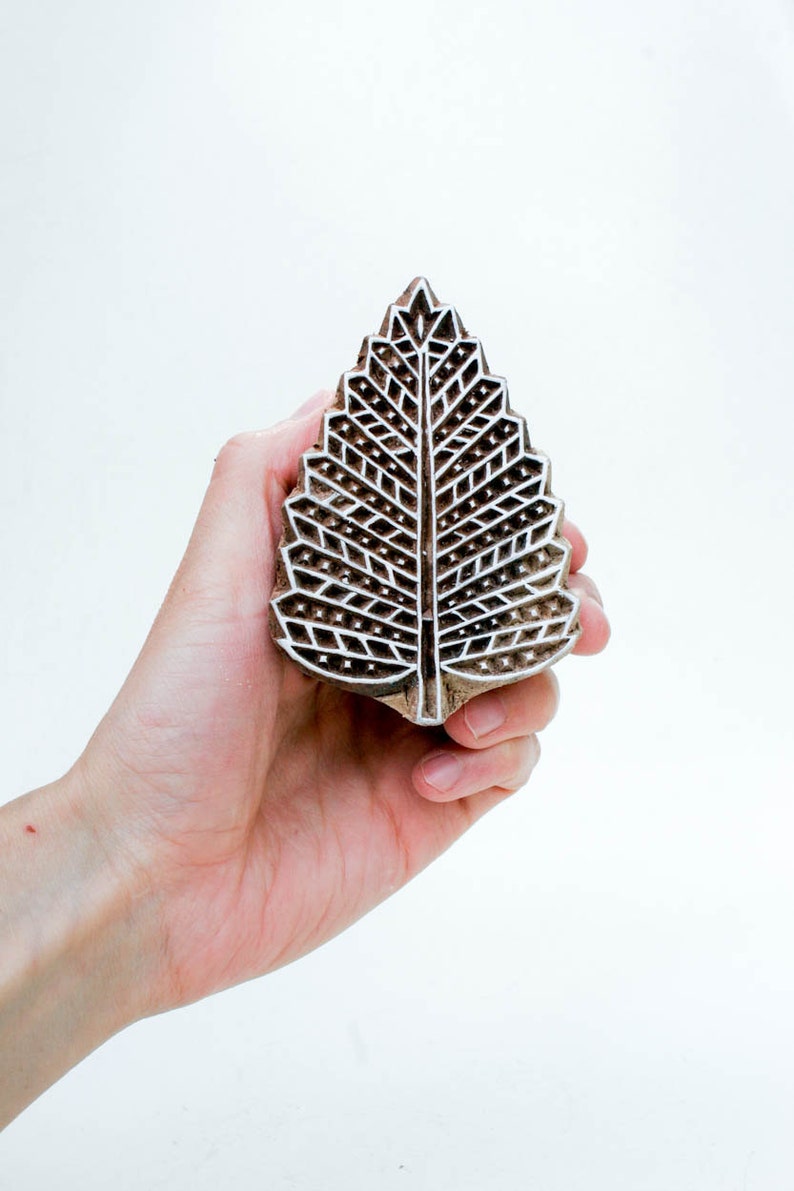 Wood Block Stamp Leaf 188 Etsy