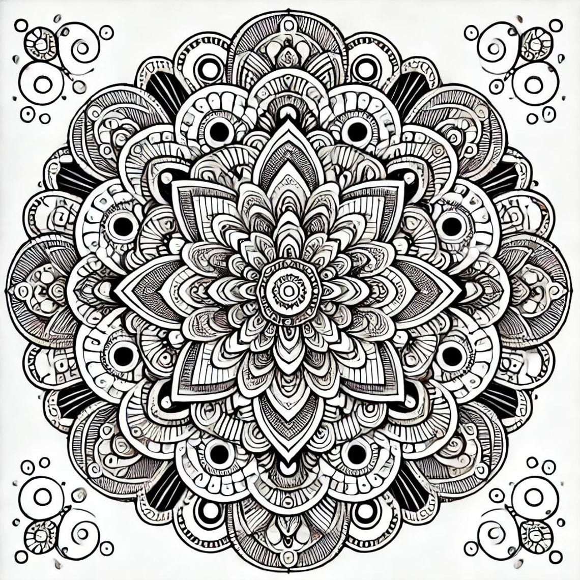 Adult Stress Relief Mandala Coloring Pages Digital Files 5 Image Bundle ...