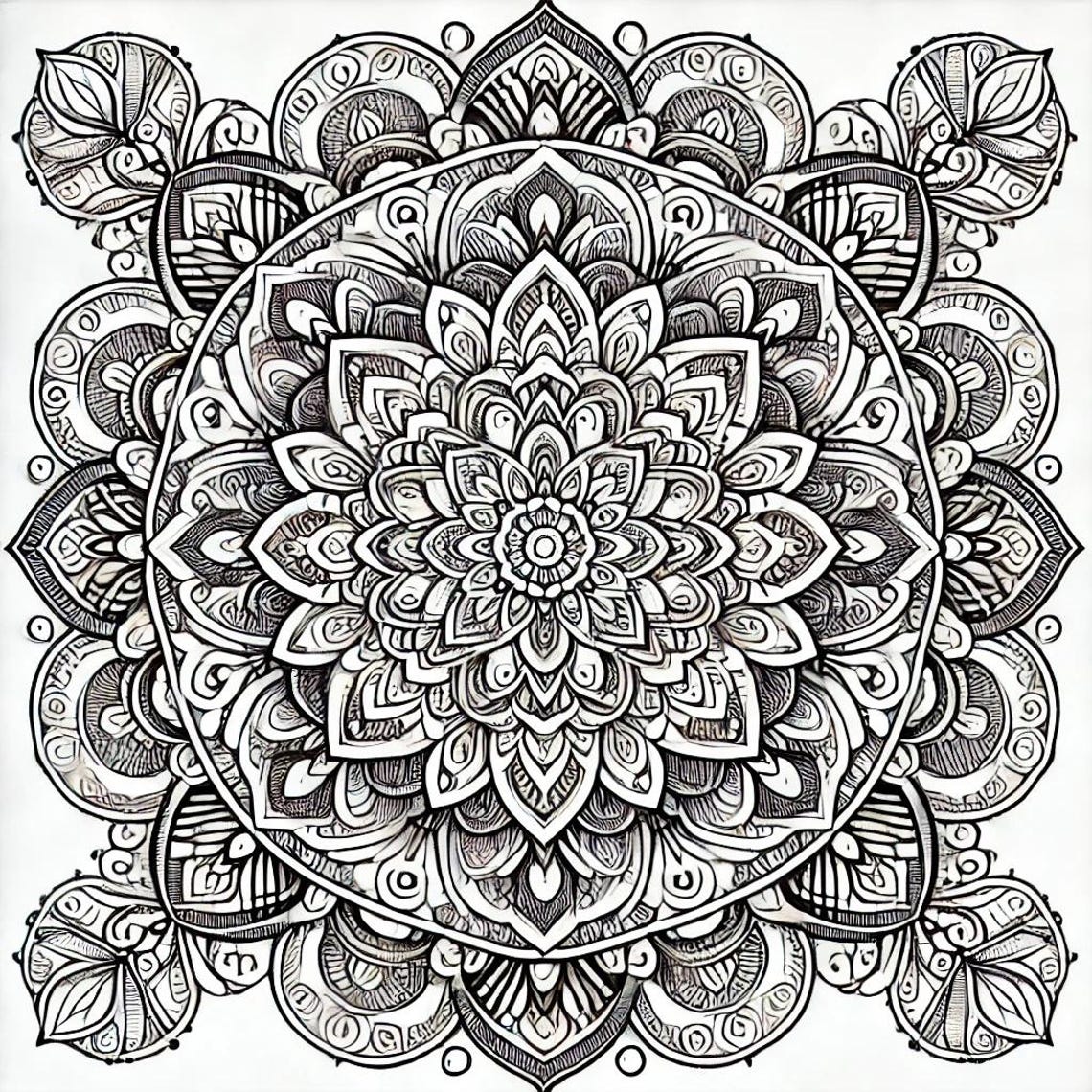 Adult Stress Relief Mandala Coloring Pages Digital Files 5 Image Bundle ...