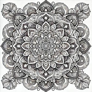 Adult Stress Relief Mandala Coloring Pages Digital Files 5 Image Bundle ...
