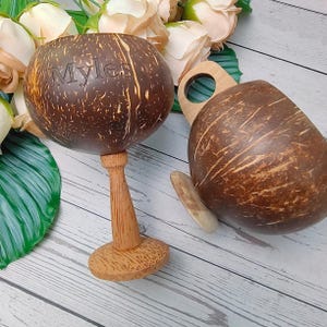 Tazza di cocco personalizzata, tazza di vino di cocco, regalo unico, regalo per lo sposo, regalo di nozze, regalo per la cucina, regalo di inaugurazione della casa, regalo souvenir
