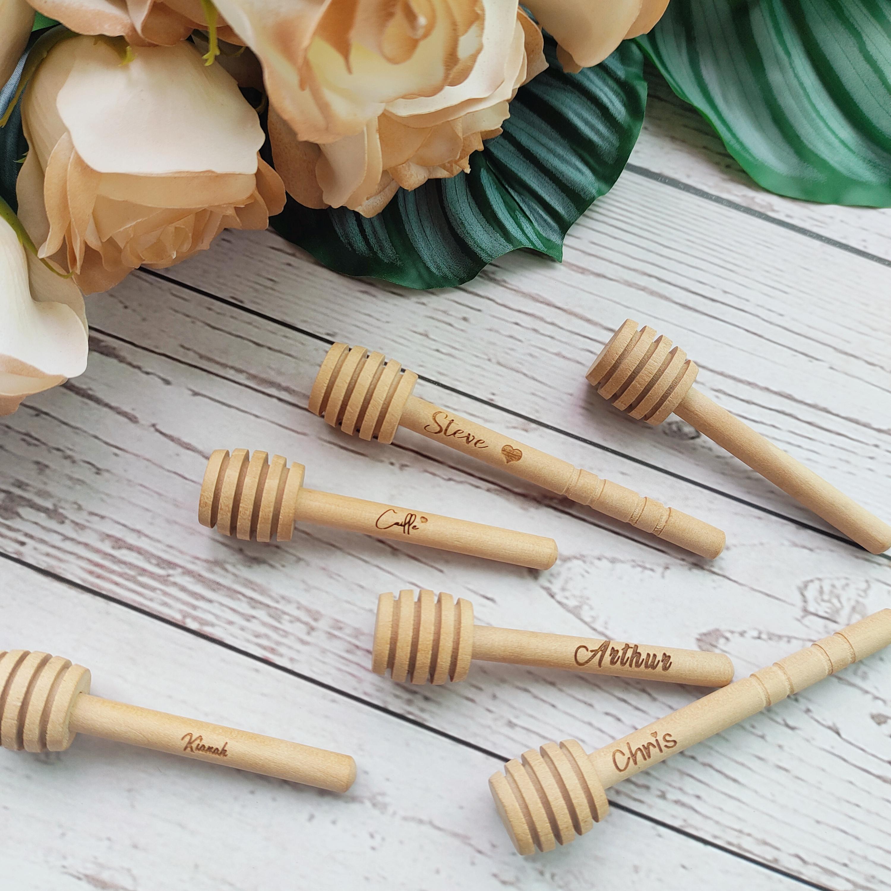 Personalized wooden honey stick, honey dippers, Honey Stir Stick，Wedding Favor Gift Idea，mini dippers, Wood Honey Dip Stick,twister stick