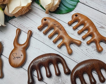 Customized wooden massage comb,Solid Wood Gua Sha Tool,Face Massage Comb,Multifunction Massage Comb,Mother&#39;s Day gift,wedding gift