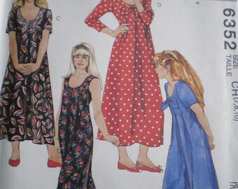 Easy McCall's Pattern 6352 - Girl's Jumpsuit and Dress - Size 7, 8, 10