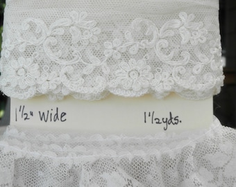 Lace - White - various widths - various lengths