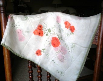 Vintage Scarf - Floral - for Summer - for Autumn