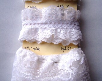 Lace - White - various widths - various lengths