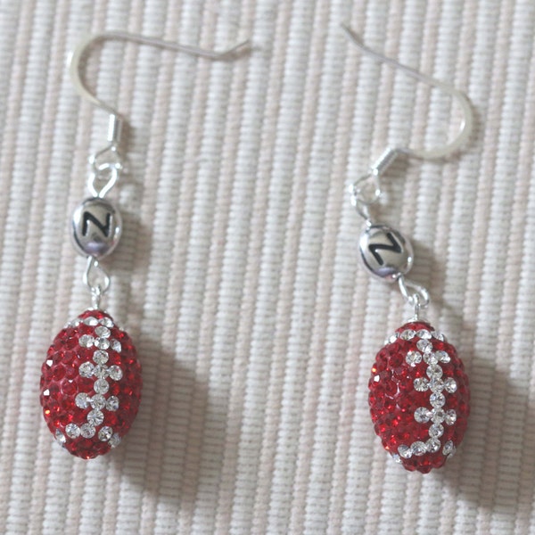 Nebraska Husker Football Swarovski Pave Game Day Earrings SALE