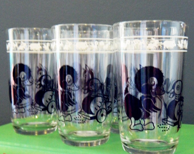 Set of 5 Vintage Animal Juice Glasses / 1950s Childrens Etsy