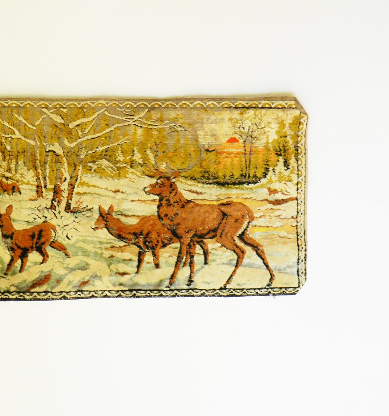 Rustic Vintage Deer Landscape Tapestry / Woodland Deer Family Etsy