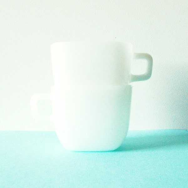 Glasbake Coffee Mugs in Bright White