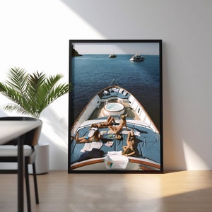 Luxury Yacht Poster, Old Money Aesthetic, Luxurious Boat Print, Sailing in Summer Poster, Luxury Fashion Print, DIGITAL DOWNLOAD