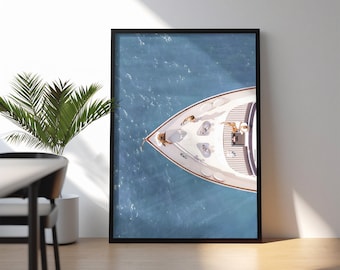Luxury Yacht Poster, Old Money Aesthetic, Luxurious Boat Print, Sailing in Summer Poster, Luxury Fashion Print, DIGITAL DOWNLOAD