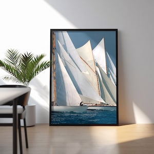 Luxusyacht Poster, alte Geldästhetik, luxuriöser Bootsdruck, Segeln im Sommerplakat, Luxusmodedruck, DIGITALER DOWNLOAD