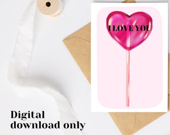 Tarjeta de felicitación imprimible digitalmente: tarjeta de "Te amo", tarjeta de "Mejor amigo", tarjeta de "Amigo", tarjeta divertida - 5'x7' - Descarga instantánea