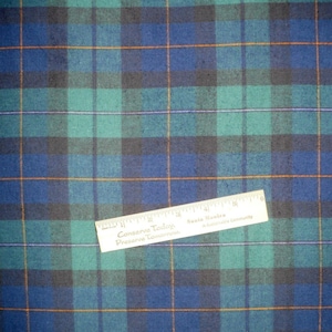 Tartan, Black Watch, 1 YARD, Navy/Green, Cotton, Yarn Dyed, 60&quot; wide, BTY, Plaid flannel
