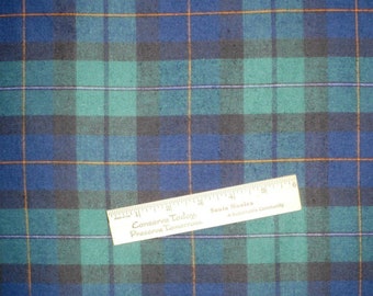 Tartán, Black Watch, 1 yarda, azul marino/verde, algodón, hilo teñido, 60" de ancho, BTY, franela a cuadros