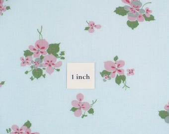 Saco vintage, aguamarina, flores rosas, abierto, algodón, 94 x 104 cm