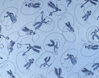 Tela vaquera, vintage, grandes retales, vaqueros de cuerda, lazos, rara, década de 1950, azul, azul marino