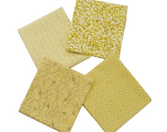 Fat Quarter Bundle, Yellows & Gold, Stash builder, Clouds, Stars, Floral Blenders, P and B Textiles, 4 Vintage FQ's